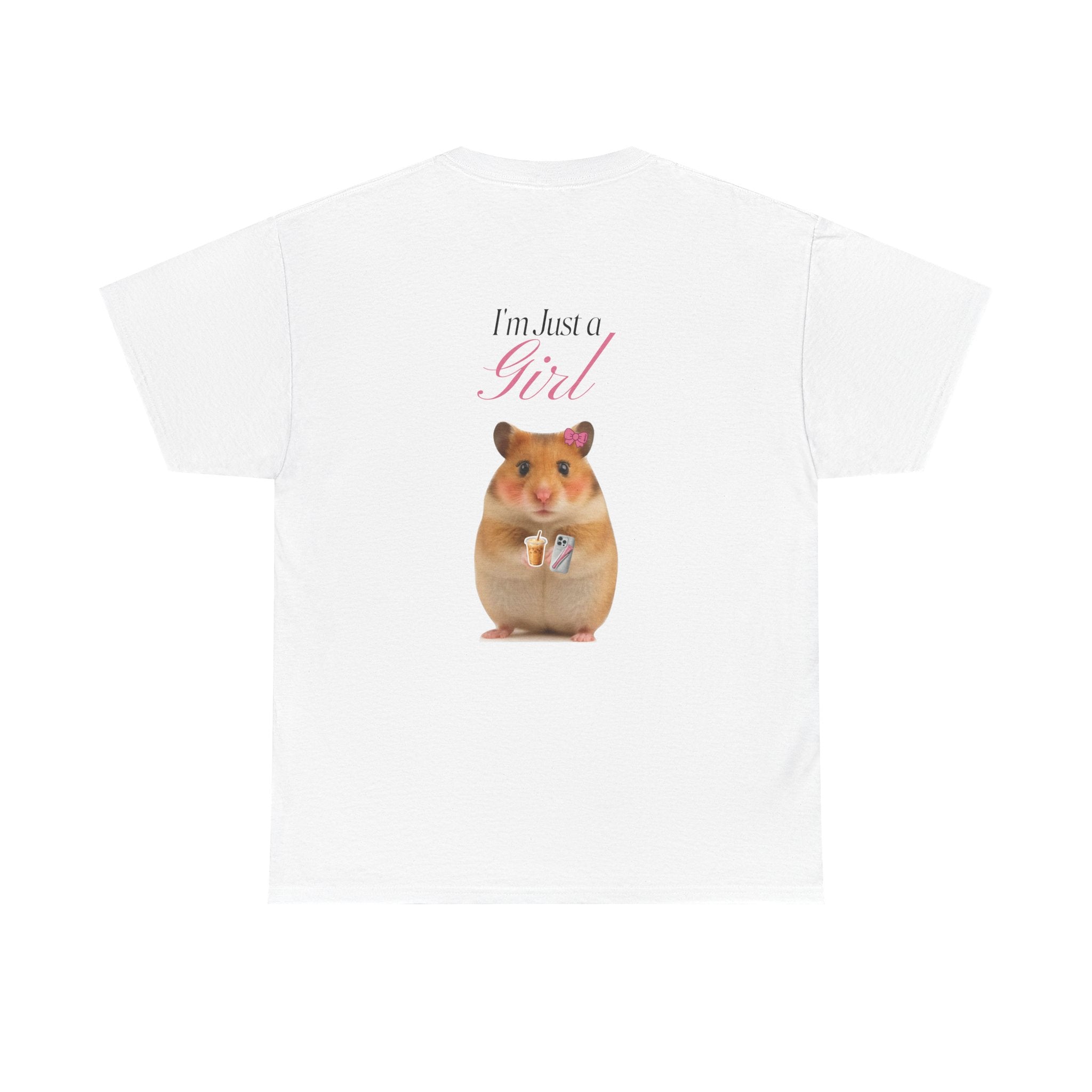 I’m Just a Girl Hamster Tee – Cute Graphic Shirt, Soft Cotton Aesthetic Top